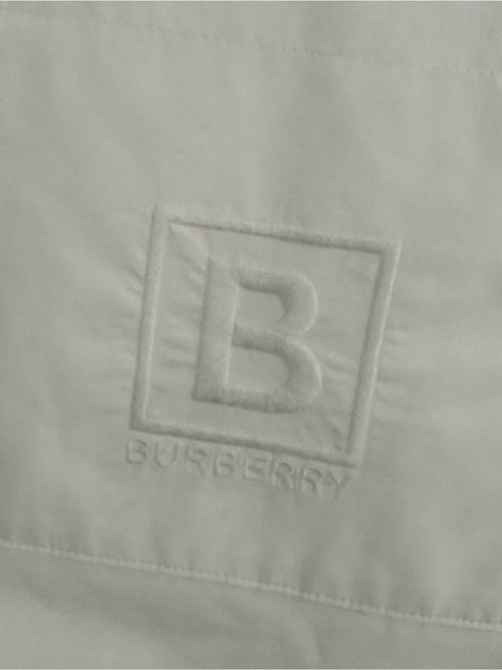 Burberry Embossed Logo White Shirt Dress - Picture 2 of 5
